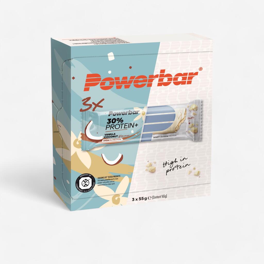 PROTEIN PLUS 30% Protein Bar Powerbar vanilla coconut 3 x 55g